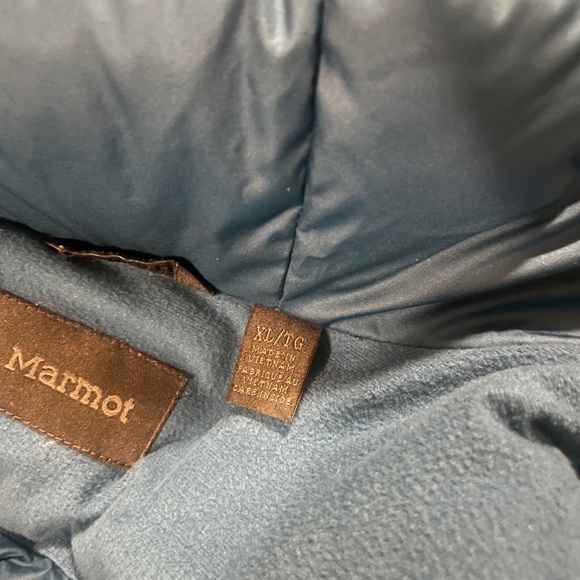 Marmot Blue and Yellow Hooded Jacket - Picture 2 of 3